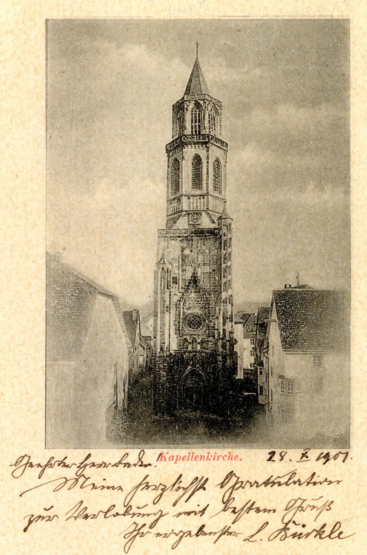 Historisches Foto der Kapellenkirche von 1907