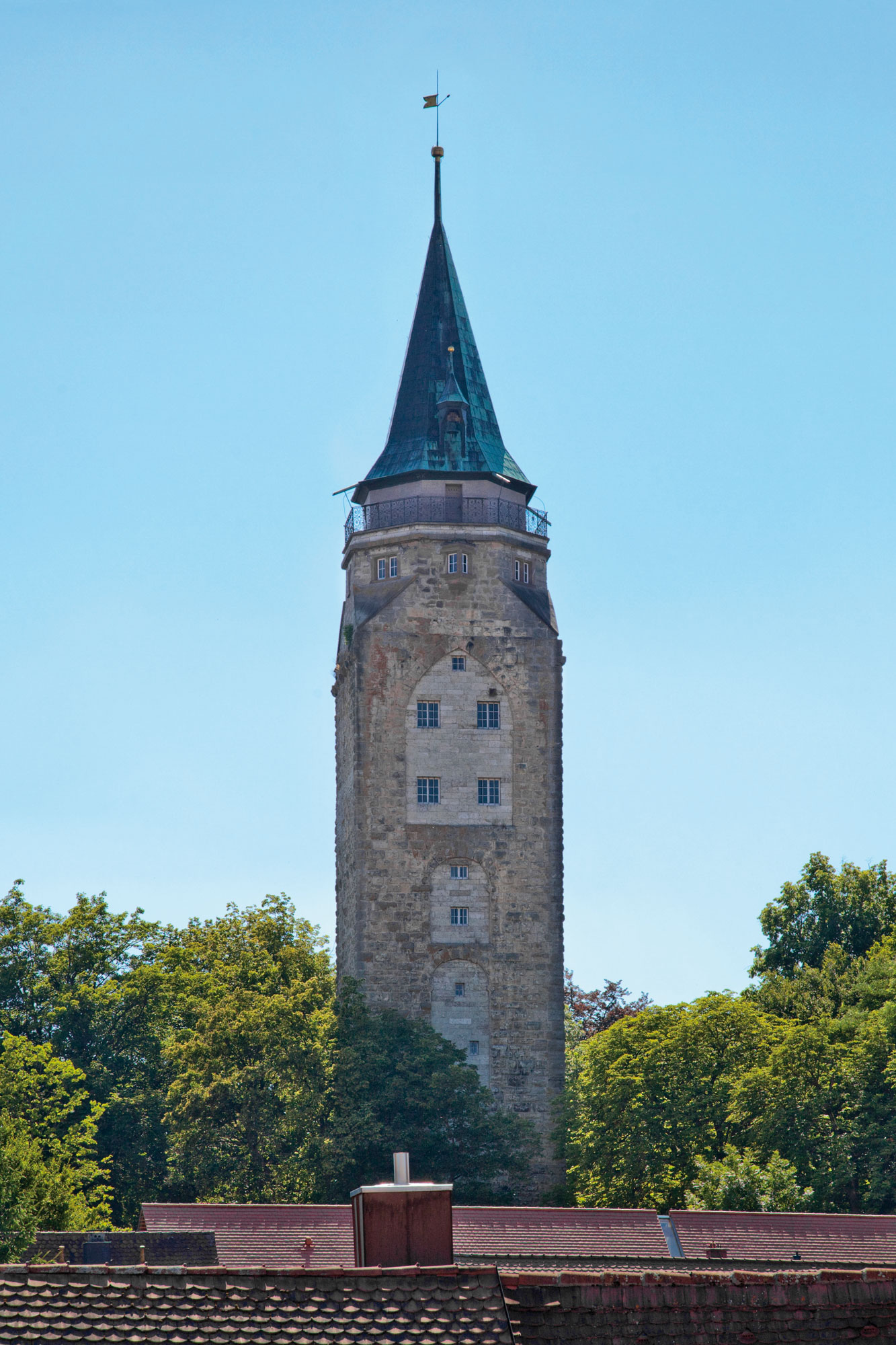 Der Hochturm im Westen der historischen Innenstadt